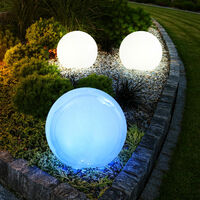 Lot de 3 lampes boules solaires LED patio prise projecteur jardin