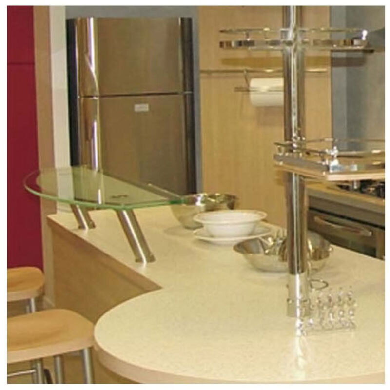 Console De Bar SOTECH 200mm - Inclinée 21° - Ø50mm Noir - Charge 15kg - Pour Comptoir
