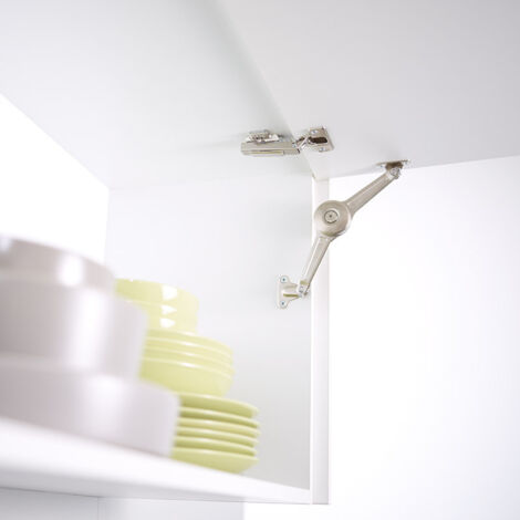 Compas pour meuble et coulisseau – Angle d'ouverture 75°/90°/110° – Décor nickelé – Pour caisson largeur mini 600mm – Kesseböhmer