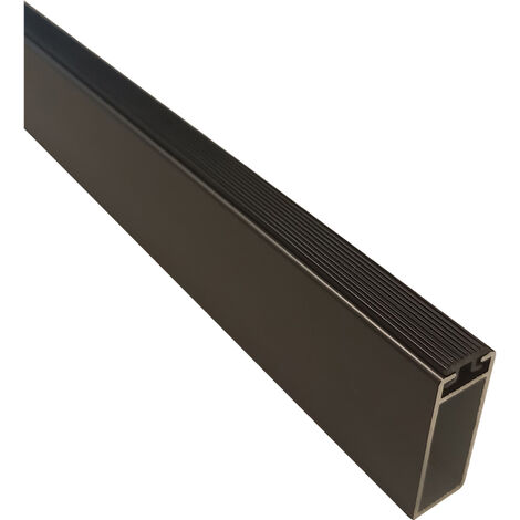 Itar – Tube de penderie rectangulaire en aluminium 1000 mm – Finition titanium – Joint en plastique dur pour déplacement fluide des cintres