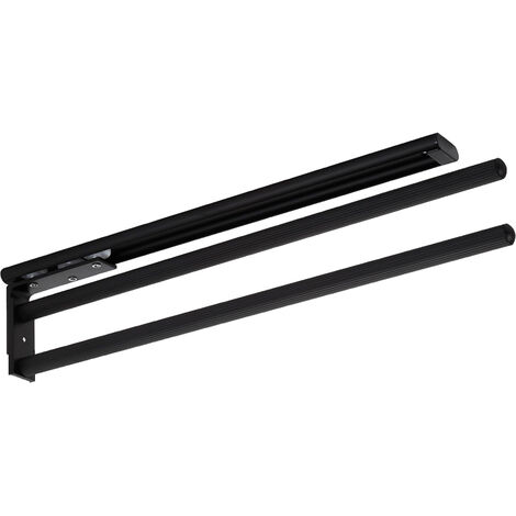 Itar – Porte torchon coulissant noir – Hauteur 92 mm – 2 bras pour montage latéral – Accessoire de rangement cuisine