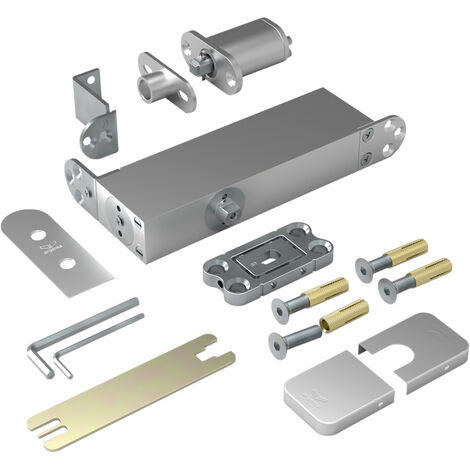 Charnière pivot PIVOTICA PRO F90 pour porte bois – Charge max 150 kg – Décor inox brossé – Épaisseur mini 50 mm – Ouverture 150° – Argenta (1/10)