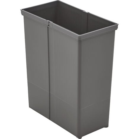 Seau pour poubelle avec double poignée - Contenance : 40 L - Décor : Anthracite - Hauteur : 505 mm - Largeur : 223 mm - Longueur : 418 mm - WESCO