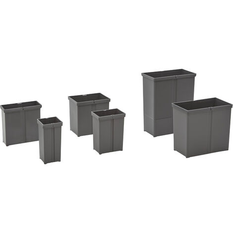 Seau pour poubelle avec double poignée - Contenance : 40 L - Décor : Anthracite - Hauteur : 505 mm - Largeur : 223 mm - Longueur : 418 mm - WESCO