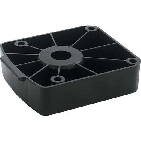 Embase à visser pour pied d.35 - Décor : Noir - Entraxe : 64 mm - Hauteur : 25 mm - Matériau : Plastique - VOLPATO (1/2)