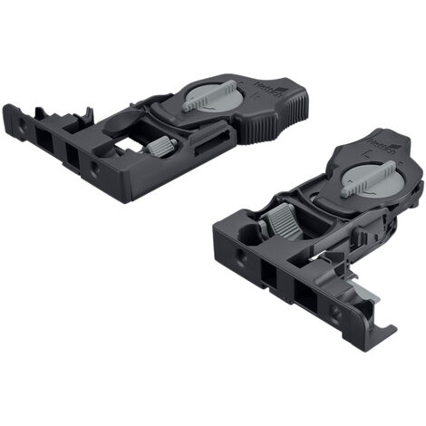 Clips pour coulisses actro 5d - Décor : Anthracite - Matériau : Plastique - Sens : Droite + Gauche - HETTICH