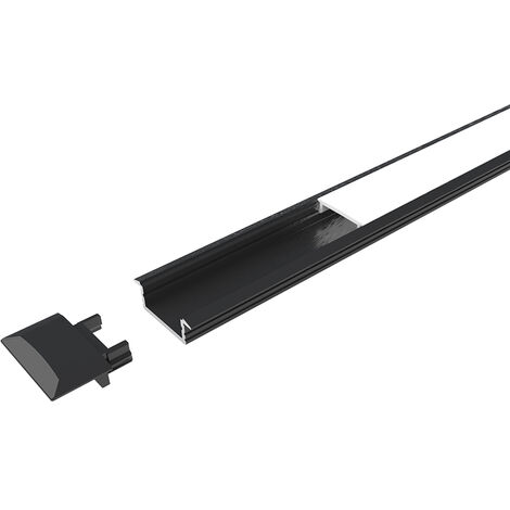 Profil aluminium leds channelline - Décor : Noir - Diffuseur : Noir - HALEMEIER