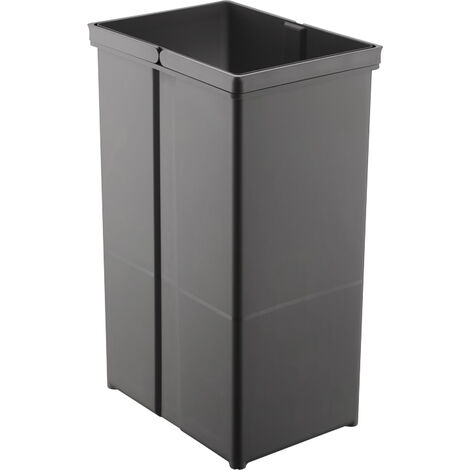 Seau pour poubelle avec double poignée 29 L – Anthracite – Dimensions : 460 mm x 225 mm x 304 mm – Accessoire pour cadre poubelle – Wesco
