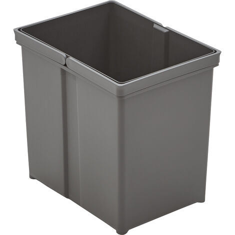 Seau pour poubelle 17 L – Double poignée – Anthracite – Hauteur 295 mm – Largeur 225 mm – Longueur 304 mm – Pour cadres poubelle AvanTech YOU – Wesco