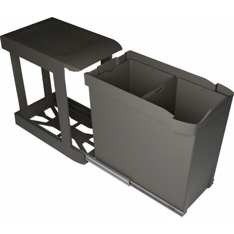 Poubelle automatique coulissante 28 L – 2 compartiments – Couvercle amovible pour nettoyage facile – Pour caisson 300/400 mm – Gollinucci