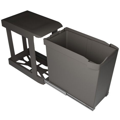 Poubelle automatique 30 L – Ouverture automatique – Acier et plastique – Pour caisson 300/400 mm – Couvercle amovible pour hygiène – Gollinucci
