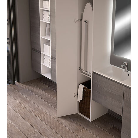Table à repasser rabattable prua lift - Charge maxi : 50 kg - Décor : Inox brossé - Hauteur dépliée : 820 mm - Hauteur intérieure de caisson mini : 1100 mm - Largeur : 380 mm - ATIM