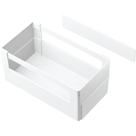 Boites de rangement avec barres de métal - Décor : Blanc - Longueur : 226 mm - GOLLINUCCI