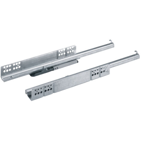 Hettich – Coulisse pour tiroir 550 mm – Push to open – Charge 25 kg – Fixation clipsable – Acier zingué – Montage sous tiroir