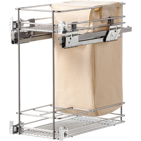 Panier coulissant bas pour pain et bouteilles – Largeur 364 mm – Pour caisson 400 mm – Fixation au sol – Sortie totale – Vibo (1/6)