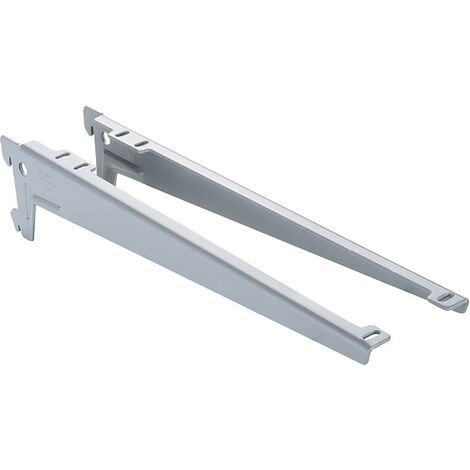 Console équerre au pas de 50 - Décor : Gris aluminium - Longueur : 230 mm - RAL : 9006 - ELEMENT SYSTEM