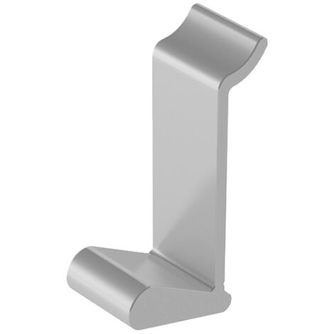 Crochet aluminium simple - Décor : Anodisé argent - Largeur : 15 mm - Hauteur : 48 mm - Matériau : Aluminium - ZOBAL