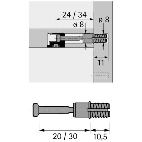 Goujon rapid s du 324 - Diamètre perçage : 8 mm - Longueur de serrage : 20  mm - Matériau : Acier /