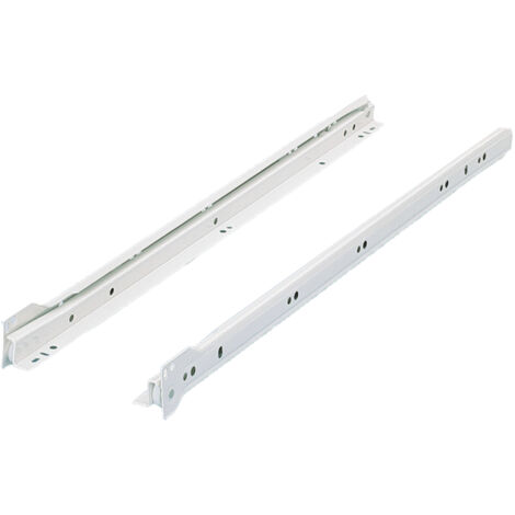 Hettich – Coulisse pour tiroir à galets 450 mm – Charge 25 kg – Montage en applique – Retour automatique intégré – Double stop - fr402 (1/3)