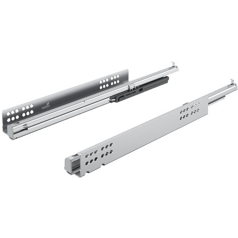 Paire de coulisse bois quadro v6 avec silent system - sortie totale - 30 kg - Longueur : 580 mm - Profondeur intérieur de caisson mini : 593 mm - Sens : Droit + Gauche - HETTICH