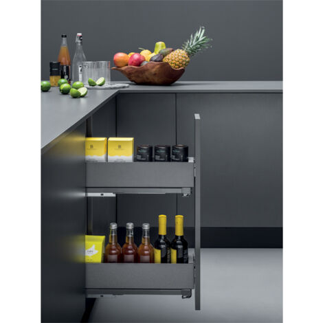 Cadre médian coulissant bas - Modèle : Galaxy - Largeur : 107 mm - Matériau : Mélaminé / Acier - Sens : Droit - Version : Fil plat - Hauteur : 550 mm - Décor : Anthracite - Profondeur : 468 mm - VIBO
