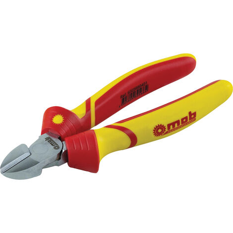Pince coupante diagonal isolée - Longueur : 160 mm - Longueur utile : 22 mm - Poids : 227 g - MOB OUTILLAGE