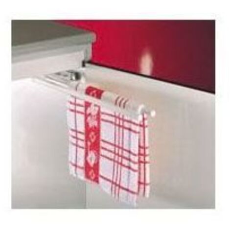 Porte-torchon Coulissant KITCHEN MAGIC - Aluminium Anodisé Argenté - 2 Bras Extensibles - Montage Flexible