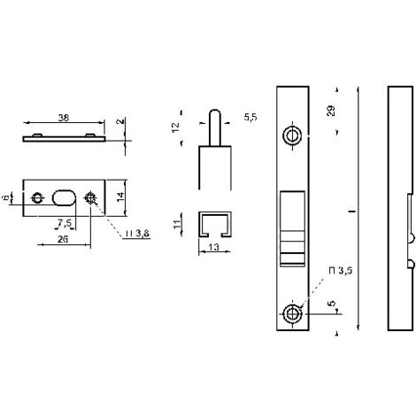 Itar – Verrou tube à entailler 250 mm – Acier zingué – Gâche plate pour sécurité accrue – Installation verticale facile