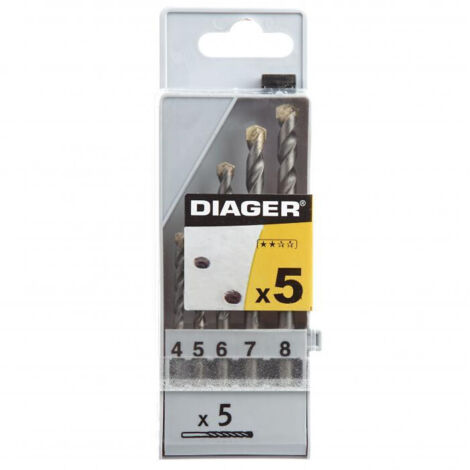 Coffret 5 forets béton FLASH attachement cylindrique - 252C (1/3)
