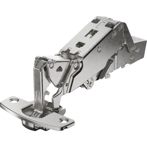Hettich – Charnière invisible 165° avec amortisseur – Acier nickelé – Entraxe 52 mm – Montage en applique – Pour portes intérieures - 8657i