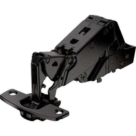 Hettich – Charnière invisible clipsable 165° – Amortisseur avec – Coudure 9,5 mm – Décor noir obsidien – Entraxe 52 mm – Fixation à visser - 8657i