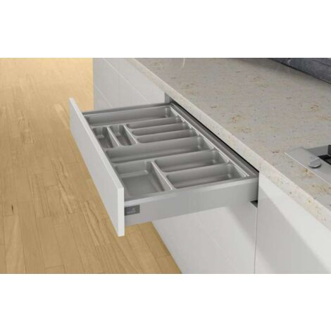 Range couverts orgatray 440 - Pour caisson AvanTech You de largeur : 900 mm - Largeur maxi : 900 mm - Largeur mini : 801 mm - Pour caisson Arcitech de largeur : 1000  - HETTICH
