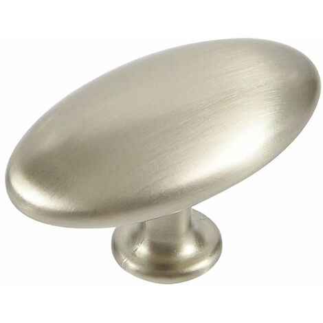 Bouton de meuble zamac ovale 64 x 36 - Décor : Inox - SIRO (1/2)