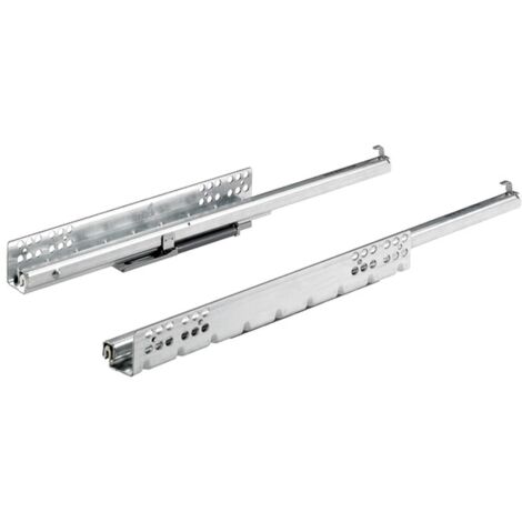 Hettich – Coulisse pour tiroir bois Quadro 25 silent system – Longueur 400 mm – Amortissement intégré pour fermeture douce – Charge jusqu'à 30 kg