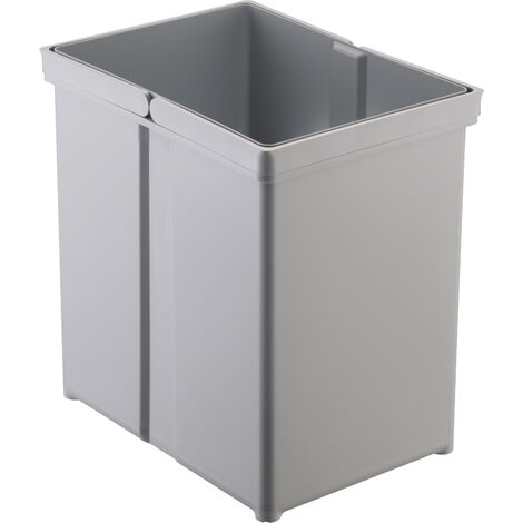 Seau pour poubelle 17 L – Double poignée – Dimensions : 295 mm hauteur, 225 mm largeur, 304 mm longueur – Décor gris – Wesco