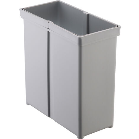 Seau pour poubelle 11 L – Double poignée – Dimensions : 295 mm hauteur, 152 mm largeur, 304 mm longueur – Décor gris – Wesco