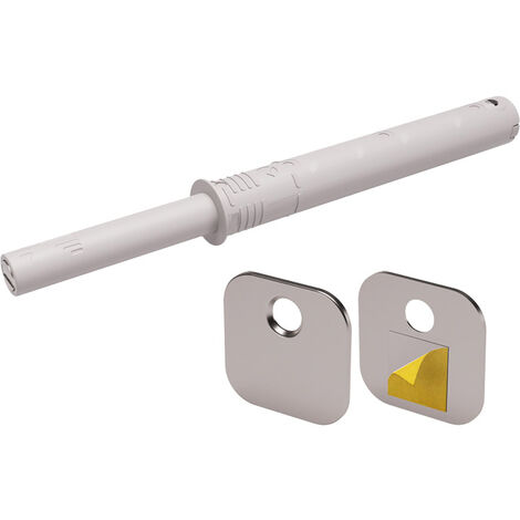 Loqueteau pousse lâche à encastrer magnétique - Décor : Gris - Longueur : 70 mm - Sortie piston : 37 mm - ITALIANA FERRAMENTA