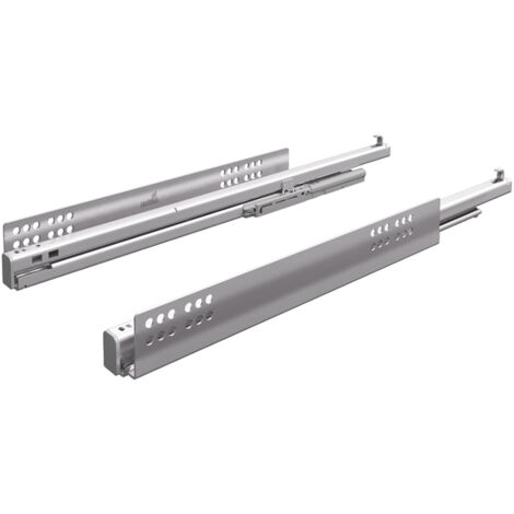 Hettich – Coulisse pour tiroir quadro v6+ – Système push to open silent – Charge 30 kg – Longueur 350 mm – Acier zingué