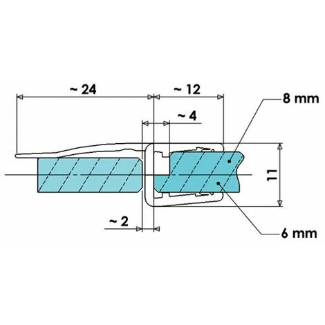 Joint d'étancheité bi-dureté translucide - Longueur : 2000 mm - Matériau : PVC Translucide - Pour verre d'épaisseur : 6 à 8 mm - Version : Lèvre déportée - ADLER