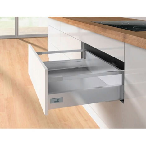 Hettich – Tiroir à casseroles monté 144 mm – Acier et mélaminé – Compatible coulisses Quadro InnoTech Atira – Charge maximale 30 kg