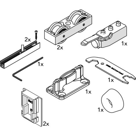 Garniture junior 40b - Garniture : Pour 1 vantail sans rail - HAWA