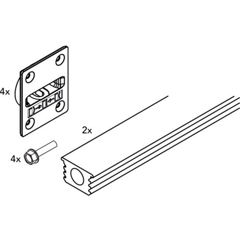 Ferrure de redressement pour la stabilisation de portes coulissantes - Décor : Noir - HAWA