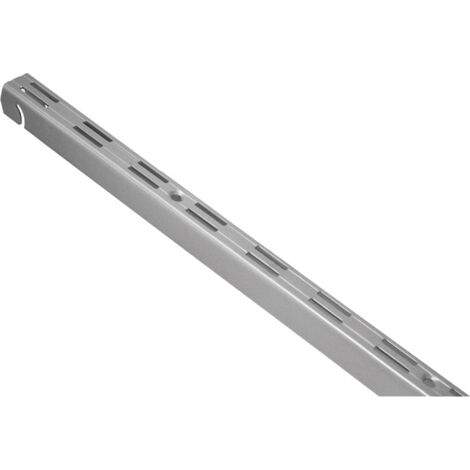 Crémaillère pour étagère 1200 mm en acier laqué époxy – Décor gris aluminium – Perforation double pour fixation rapide – Element System