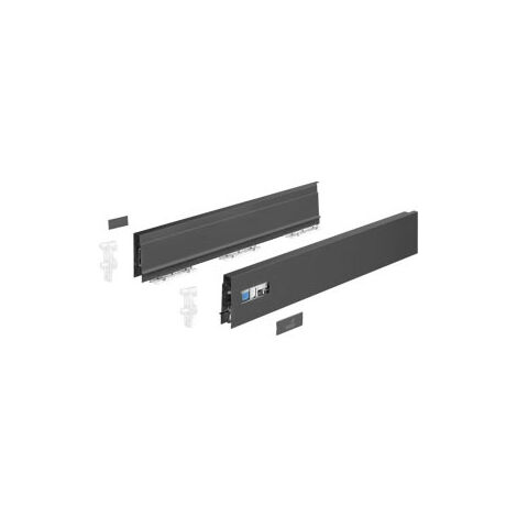Kit innotech atira hauteur 70 anthracite pour paroi arrière acier - Longueur : 620 mm - HETTICH