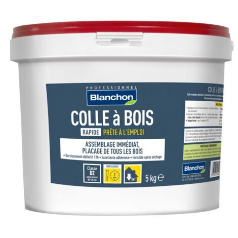 Colle vinylique à bois d2 rapide - Contenance : 5 kg - Couleur : Translucide - BLANCHON