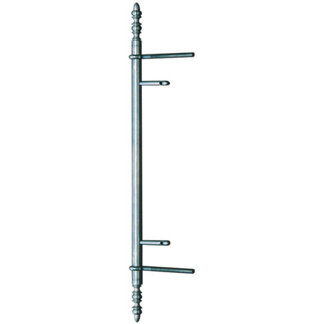 Dubois – Fiche fer poli à tourillons – Entraxe goujons 64mm – Entraxe lacets 128mm – Longueur totale 260mm – Pour bois dur