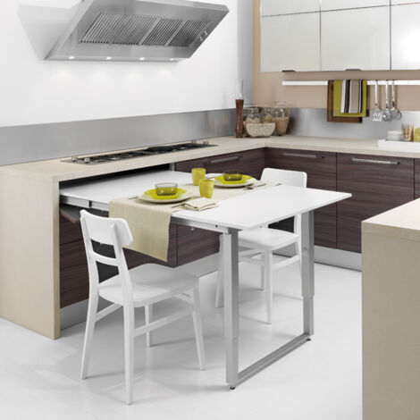 Ferrure de table escamotable aluminium – Hauteur mini installation 150 mm – Épaisseur plateau 16 mm – Charge 100 kg – Longueur 1380 mm (1/2)