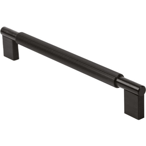 Poignée de meuble arpa - Décor : Noir brossé - Longueur : 214 mm - Entraxe : 192 mm - VOKIL