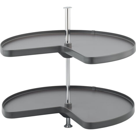 Tourniquet 3/4 rond 2 plateaux pur caisson 900 mm - Pour caisson : 900 x 900 mm - Charge : 10 kg - Diamètre : 800 mm - Hauteur intérieur de caisson maxi : 790 mm  - VIBO
