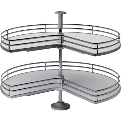 Tourniquet 3/4 rond - Décor : Blanc / Fil chromé - Diamètre : 820 mm - Pour caisson : 900 x 900 mm - INOXA INDUSTRIE
